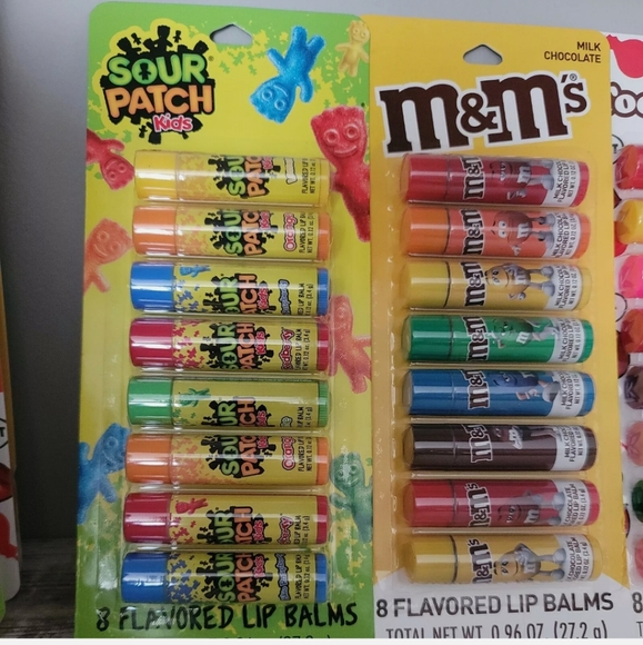 Sour Patch Kids Tootsie Roll M&M’s Lip Balm 8-pack- Lot of 3=24 Taste beautify - Picture 2 of 4